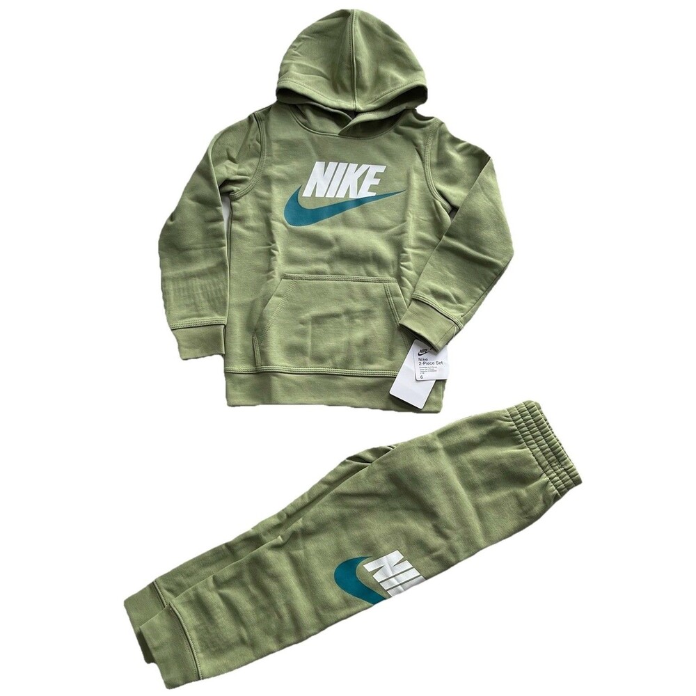 Nike Club Fleece Hoodie And Jogger 2Pc Set Unisex Size 6 New With Tags Alligator